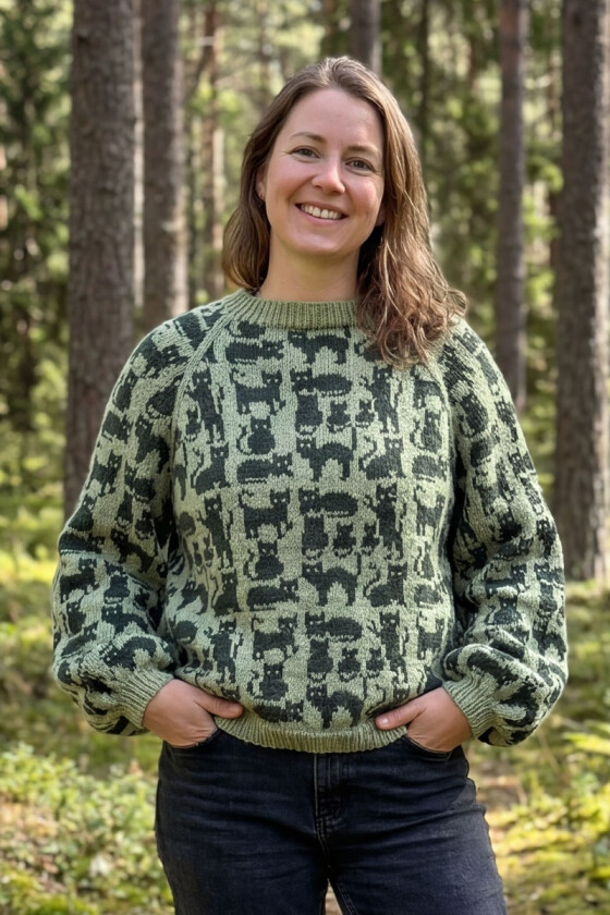 Grønn crazy cat woman genser - DLG 25-038SU-34623489