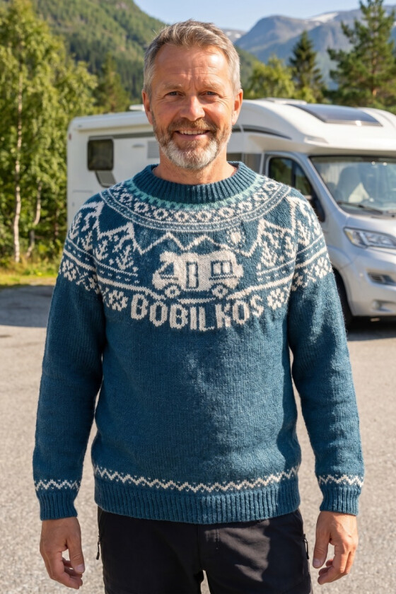 Mørk petrol Bobilkos genser - DLG 23-010-529500528-M