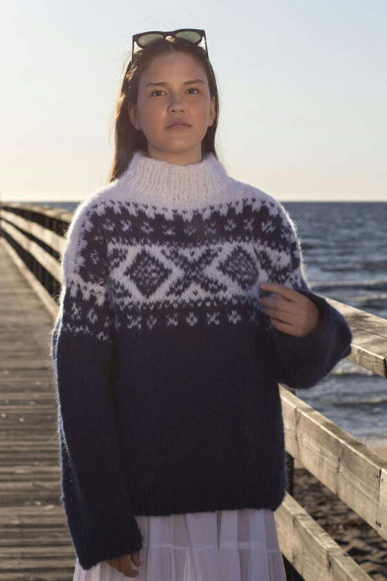 Marineblå Cortinagenser i mohair - BM 15-01