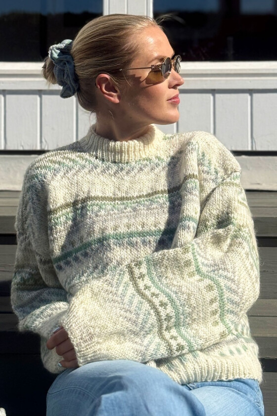 Hanamigenseren med mintfarget mønster - Ingrid Raadim IR-02-34C