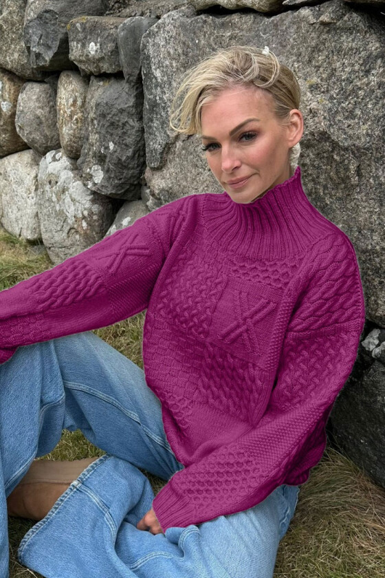 Elje genser i mørk rosa - Viking 2502-12B-566