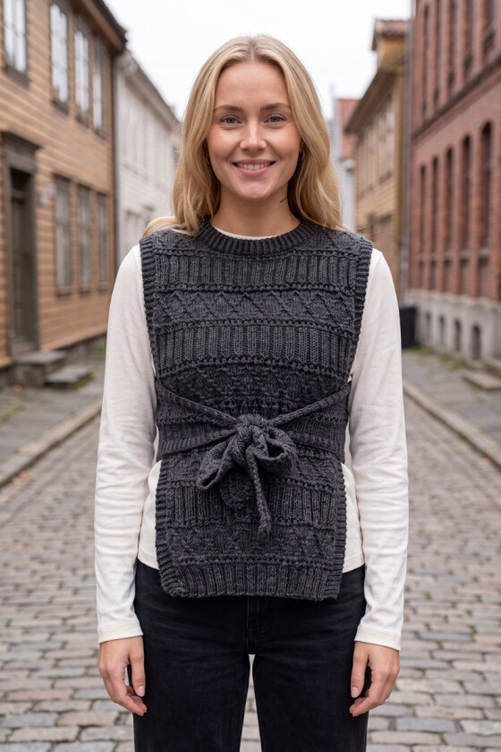 Mørkt grå Strukturlykkevest - DLG 25-033U-615
