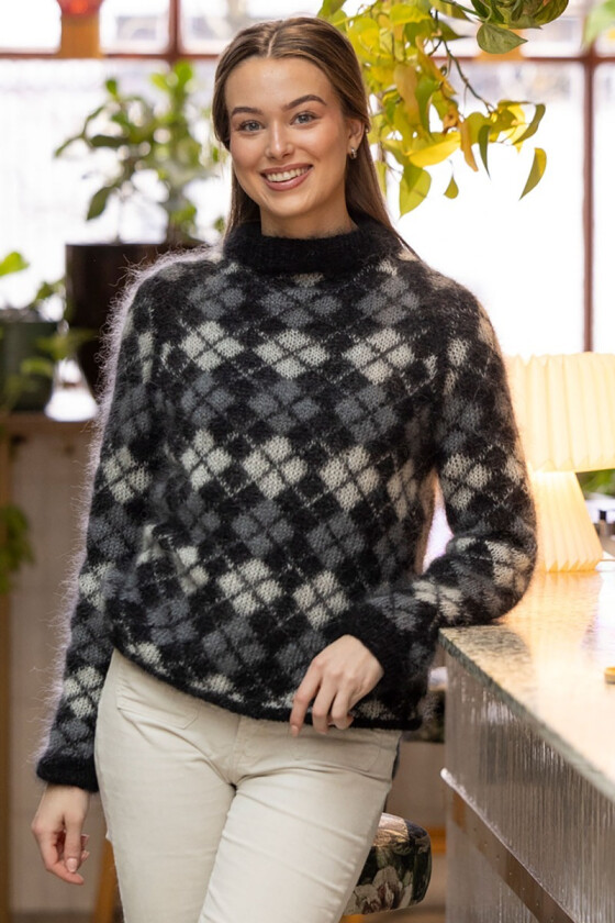 Svart Argyle genser - Snorre-collection-0009-4E