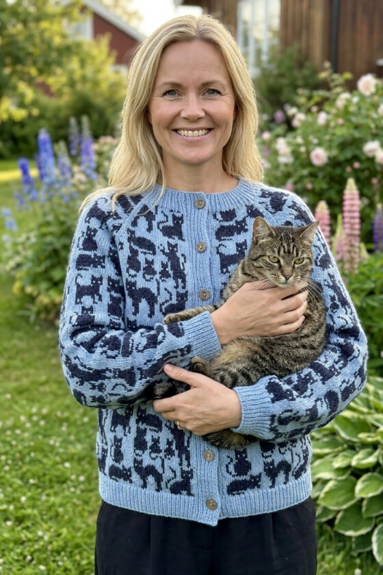 Lyseblå Crazy cat woman jakke - DLG 26-002U-620626