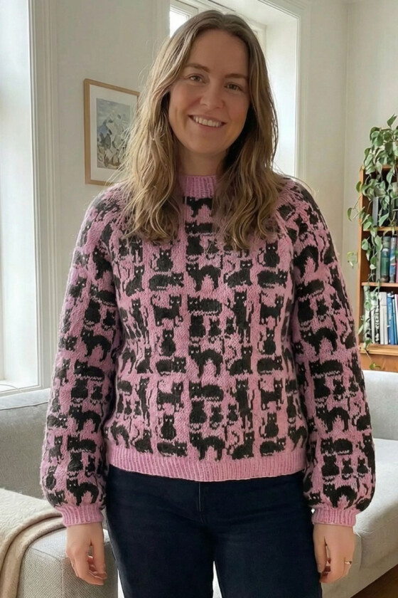 Pudderrosa Crazy cat woman sweater - DLG 25-038SU-35003427