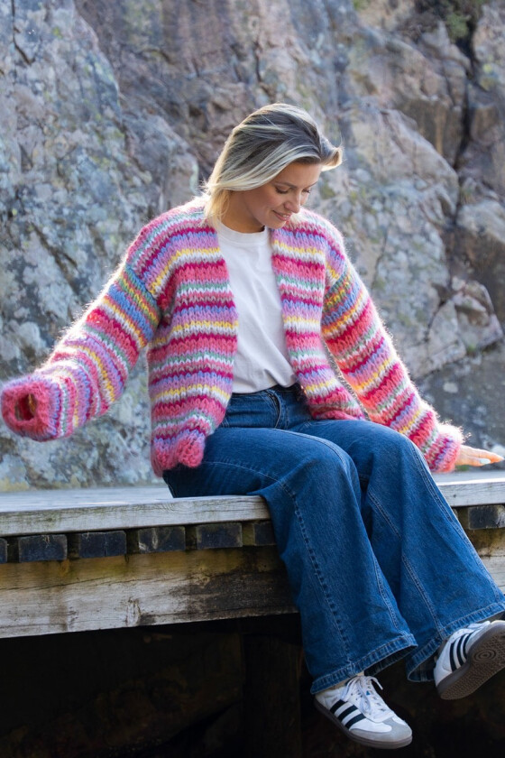 Summer stripes jakken - Strikkia 2024-002D