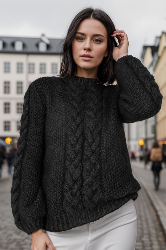 Bilde av Svart Poppy-genser - Belfilato 101-40090