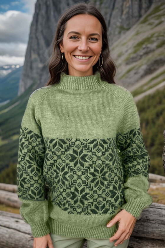 Vårgrønn Fongen genser - DLG 23-045-34623489