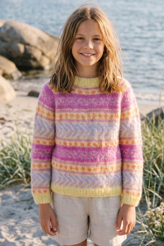 Gul Hanamigenser med raglan til barn - Ingrid Raadim IR-02-59A