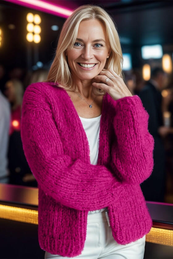 Stella cardigan i pink - Belfilato 24-001-47946