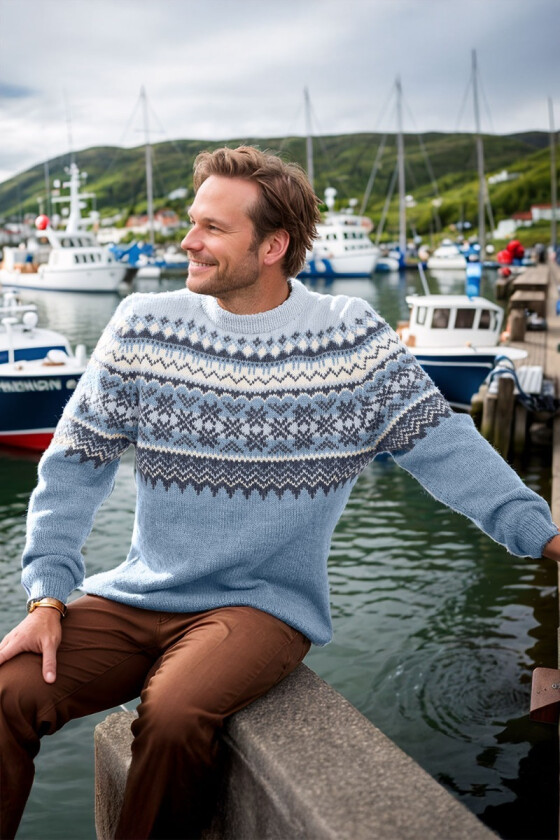 Lyseblå Frydgenser til herre - Viking 1709-02-522520527502