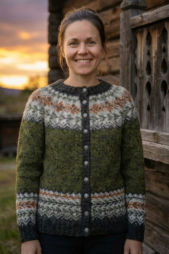Myrgrønn Maja kofte - Jarbo 92621-1416A