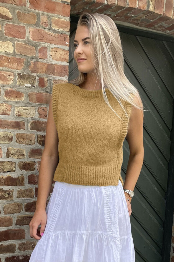Gul Kalsitt strikket vest - DSA 101-12