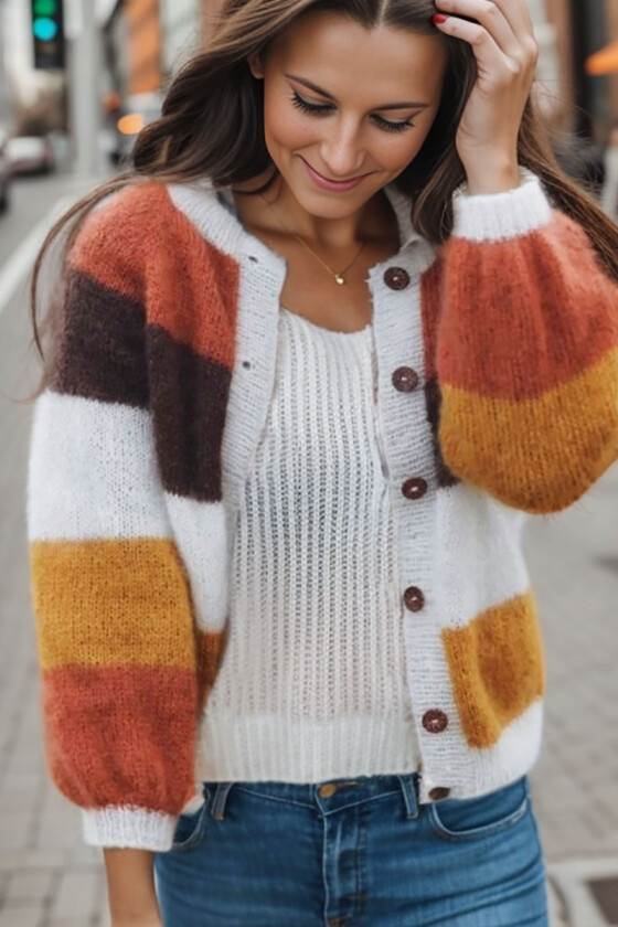 Bilde av Sorbet cardigan i høstfarger - Mille Fryd MF0002-N