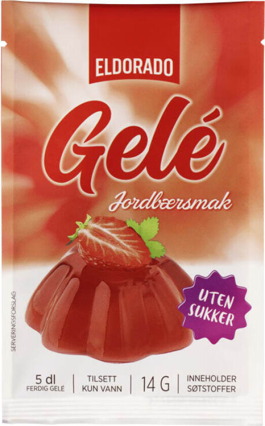 Jordbærgele u/Sukker 14g