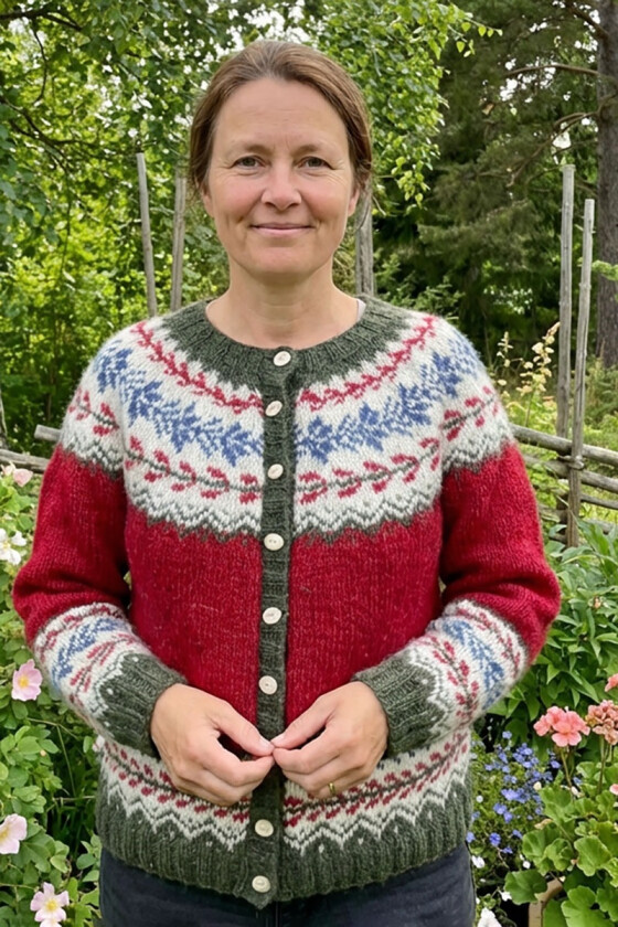 Rød Maja kofte - Jarbo 92621-9434