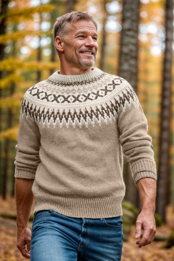 Beige rallargenser med brunt mønster - DLG 141-348534003488