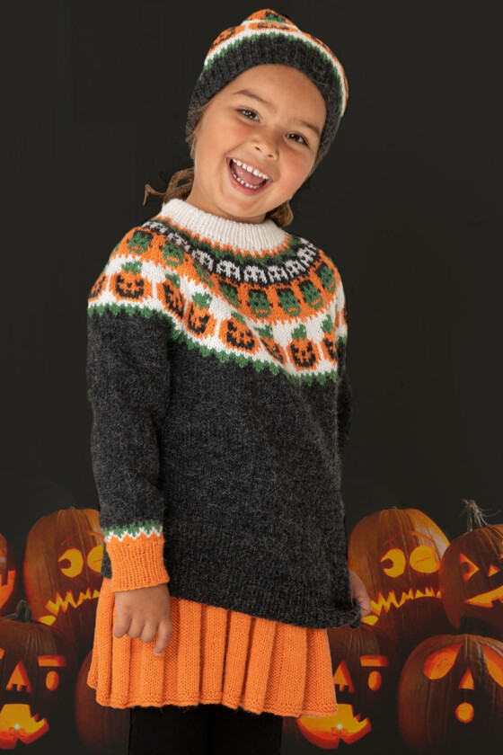 Hallowen sett til barn med genser lue og skjørt - Viking 2131-02B