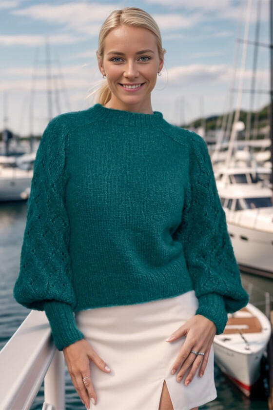 Turkis Juliegenser - Mie Mack Cappelen by Viking 2415-5-329
