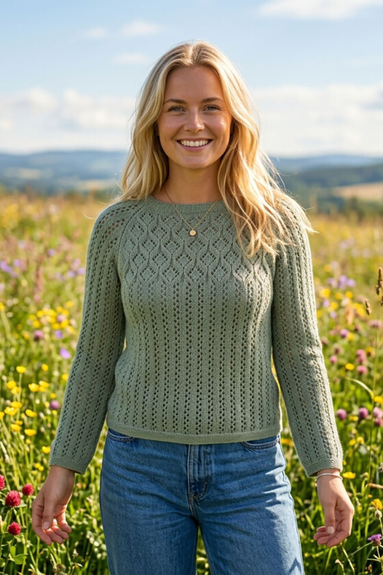 Mosegrønn Mareng-genser - Viking 2515-1-634