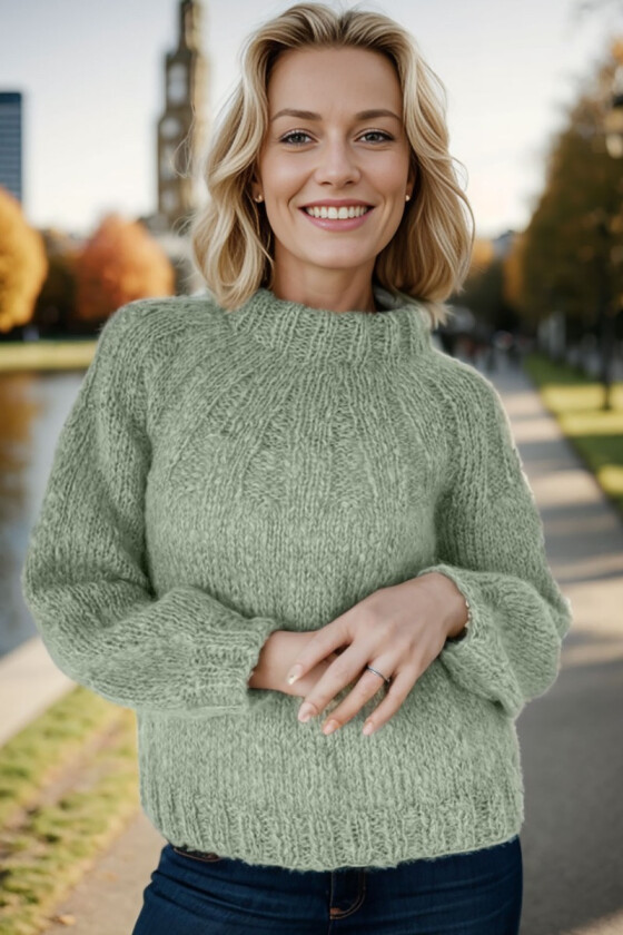 Jadegrønn Samara sweater - Belfilato 24-003-47936