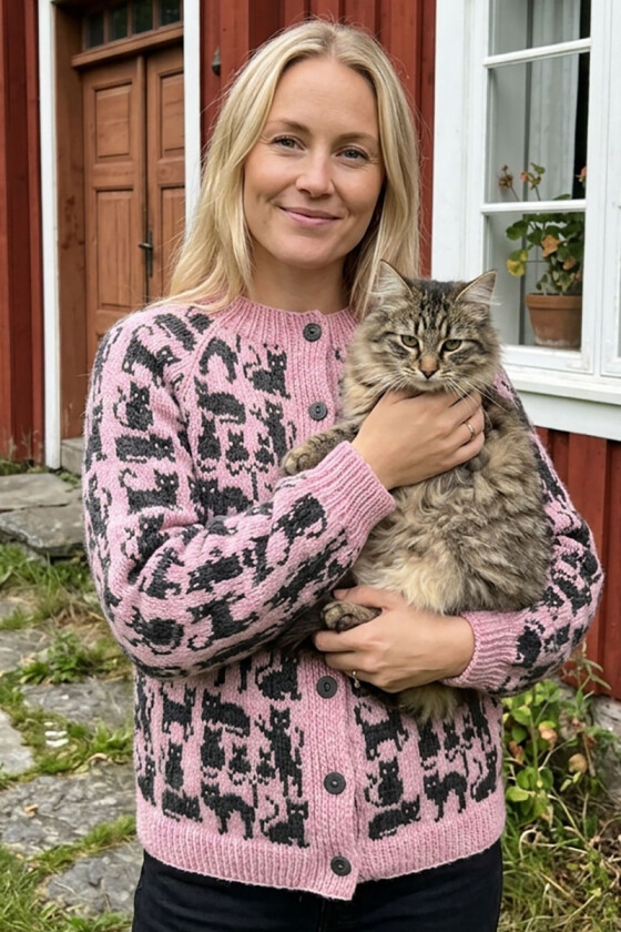 Rosa crazy cat woman jakke med mørkegrått mønster - DLG 26-002U661615