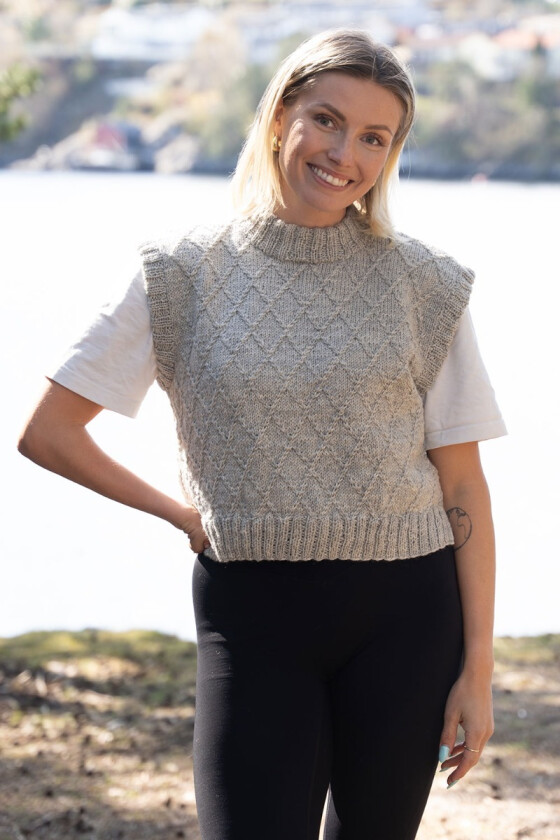Argyle glow vest med diamantmønster - DLG 25-019