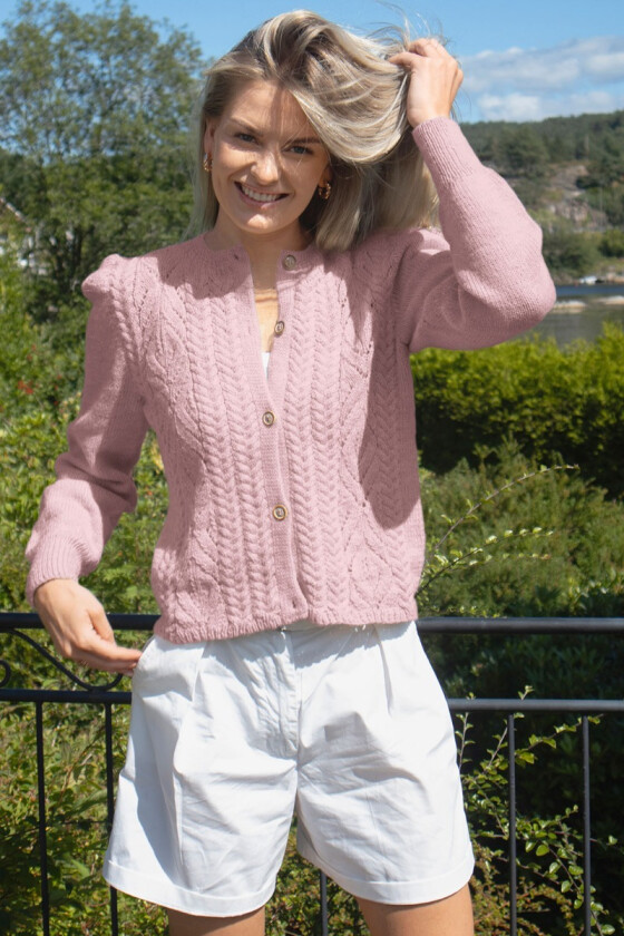Pudderrosa Tresser cardigan - DLG-216-SU3500