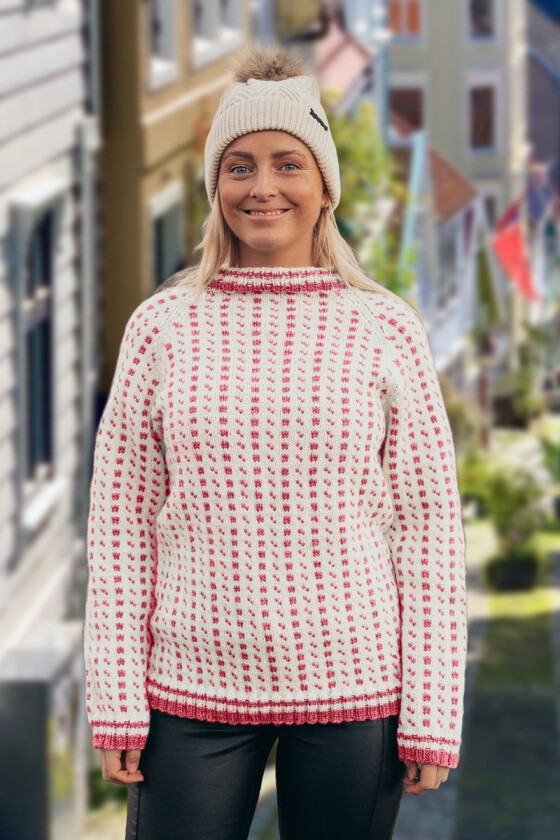 Islender med rosa mønster - Strikkia 2020-030C