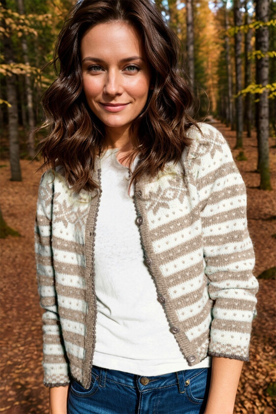 Kort Fana jakke i melert beige - DLG 153-SU340234853488