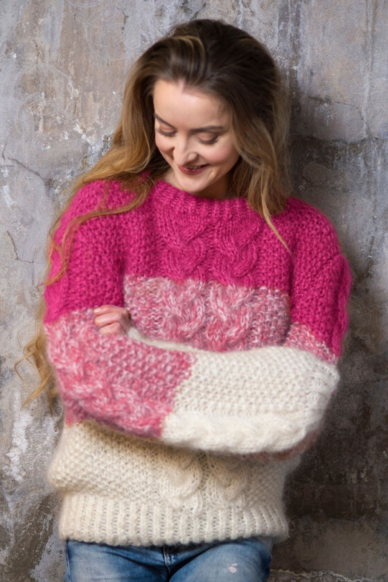 Bilde av Pixie genser i natur og pink - Belfilato 23-005-40020-47946