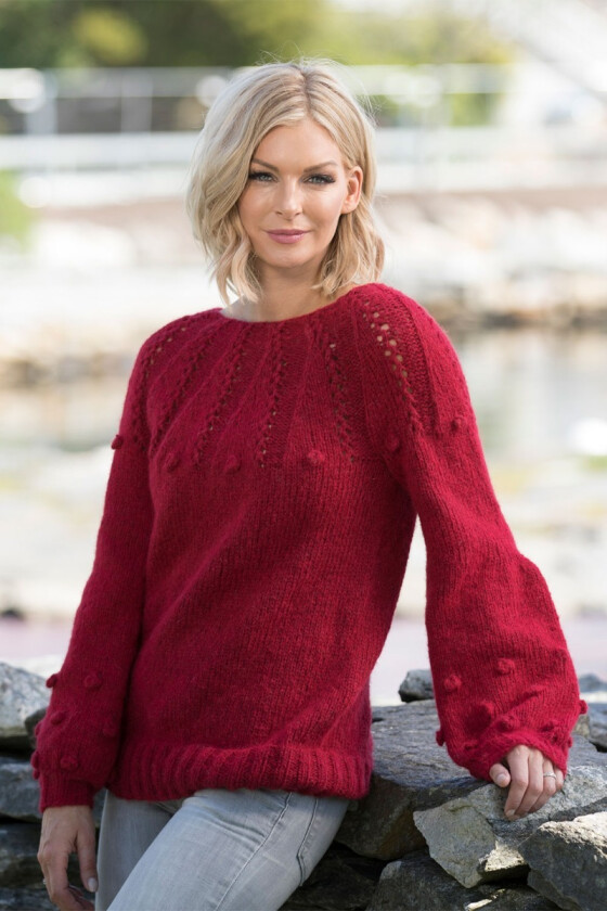 Sand roed strikket genser Kathrine Sørland - Viking 1812-04