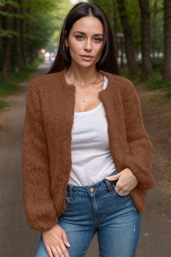 Sjokolade Snuggle soft cardigan - Belfilato 24-006-47943