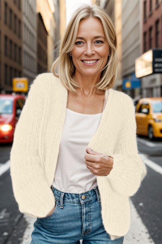 Stella cardigan naturhvit - Belfilato 24-001-40020