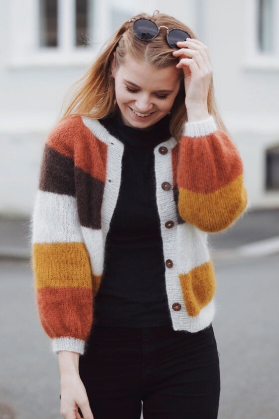 Sorbet cardigan med 4 striper Krist.in's fargevalg