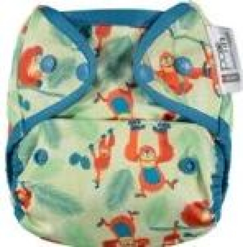 Lukk Caboo bleier Trekk, gjenbruksbleie Pop-in AIO Orangutang med trykknapper 4,5-16 kg, 1 stk.