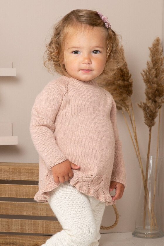 Elli strikket bluse med raglanfelling til baby - Viking 2132-08A