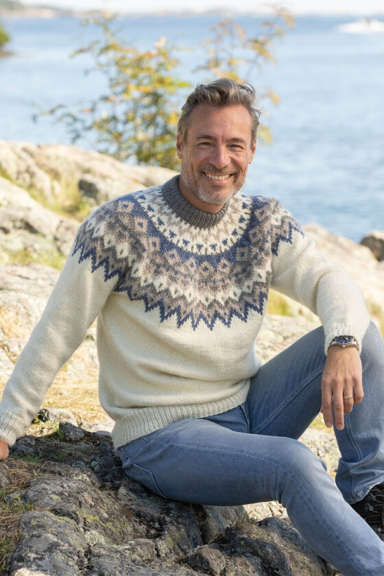 Naturhvit Kraft genser - Viking 2329-1F
