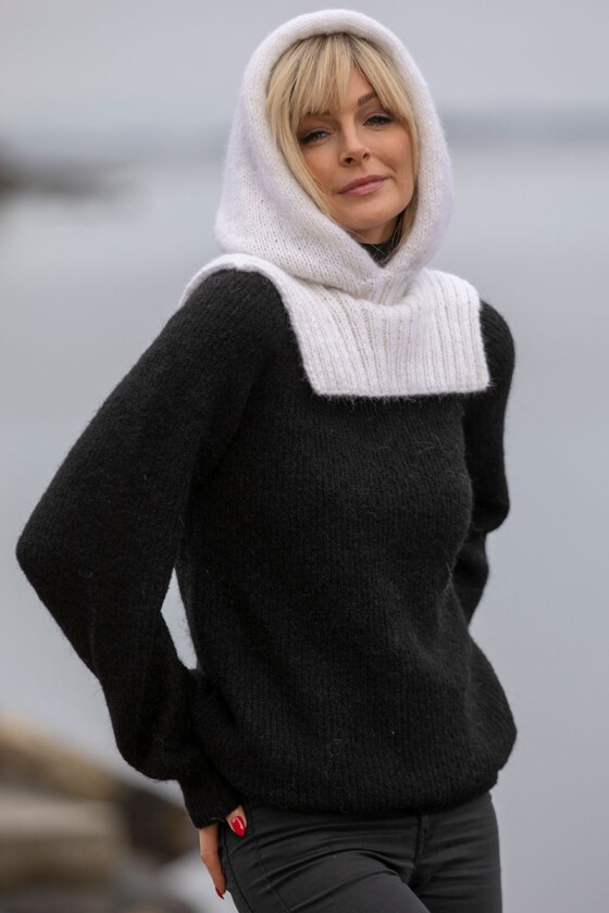 Hood strikket hals med hette Kathrine Sørland - Viking 2034-2