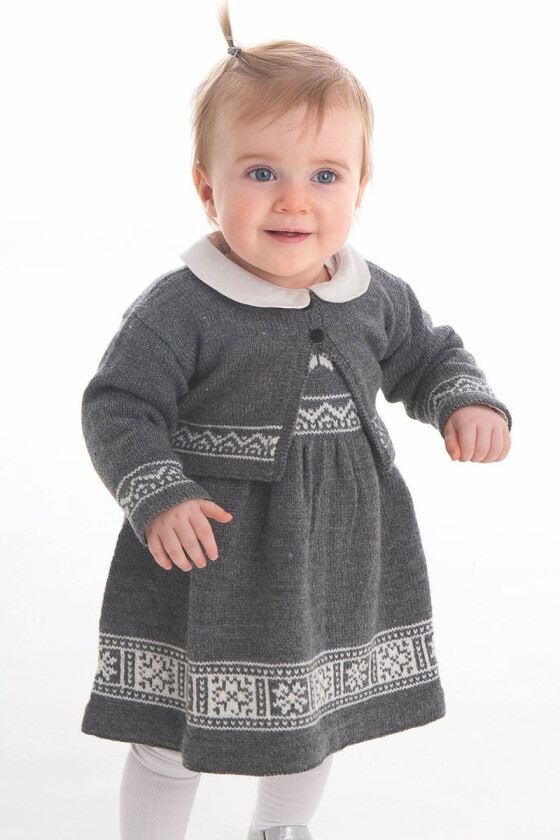 Voss strikket babykjole og jakke - DG 208-01A