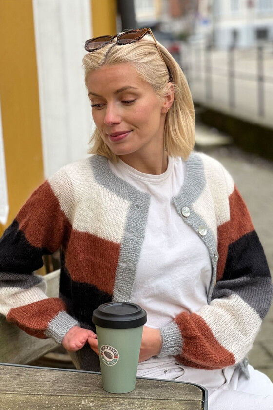 Bilde av Sorbet cardigan med brund og grått mønster - Mille Fryd MF0002MB