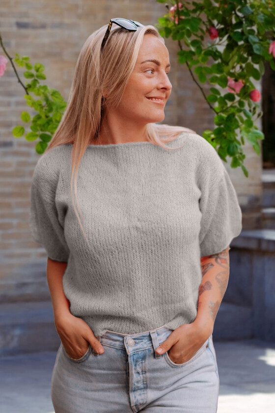 Lysegrå Peggy sweater - DLG-22-008-311