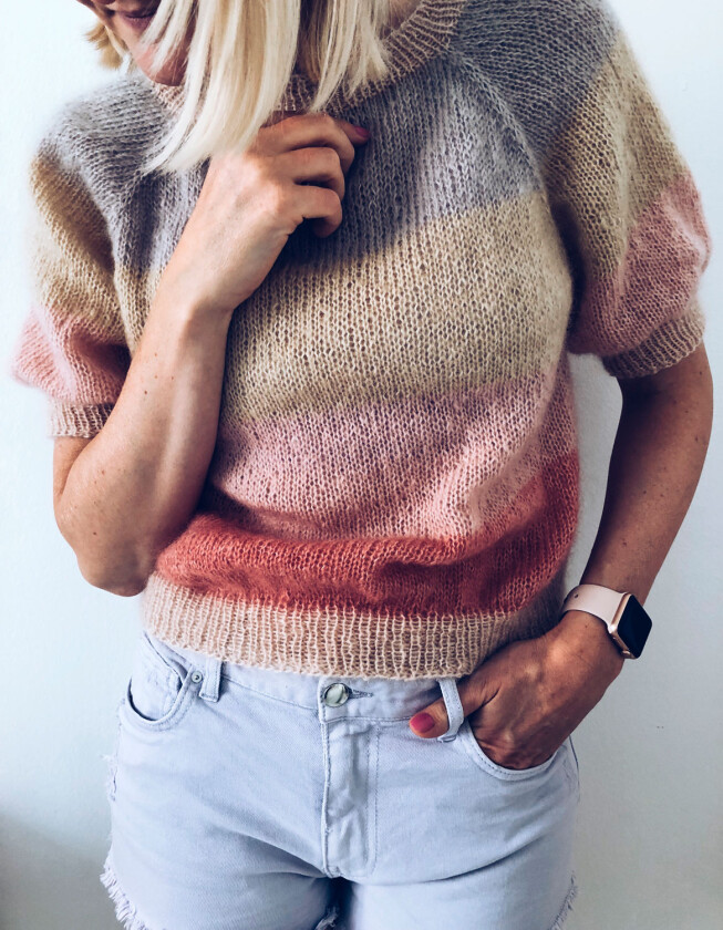 Sorbet bluse fra Mille Fryd Knitwear (korte ermer)