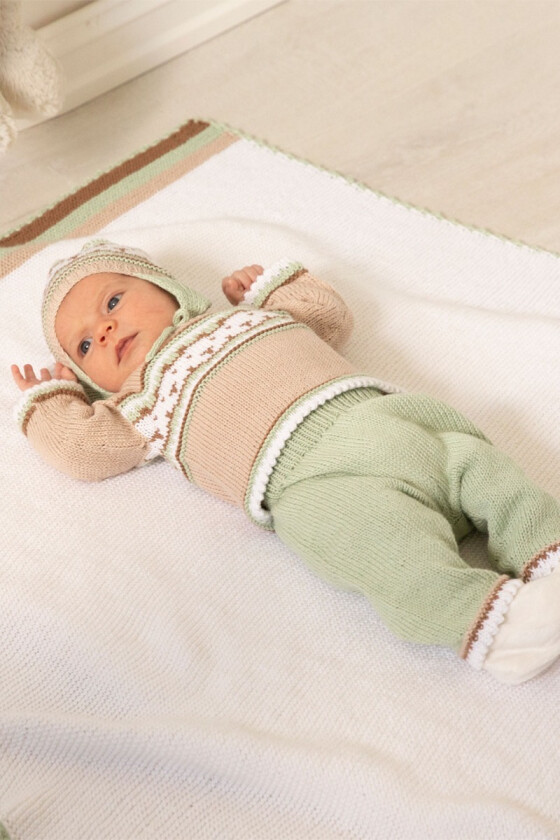 Orso sett med genser bukse og lue til baby - Viking 2126-15