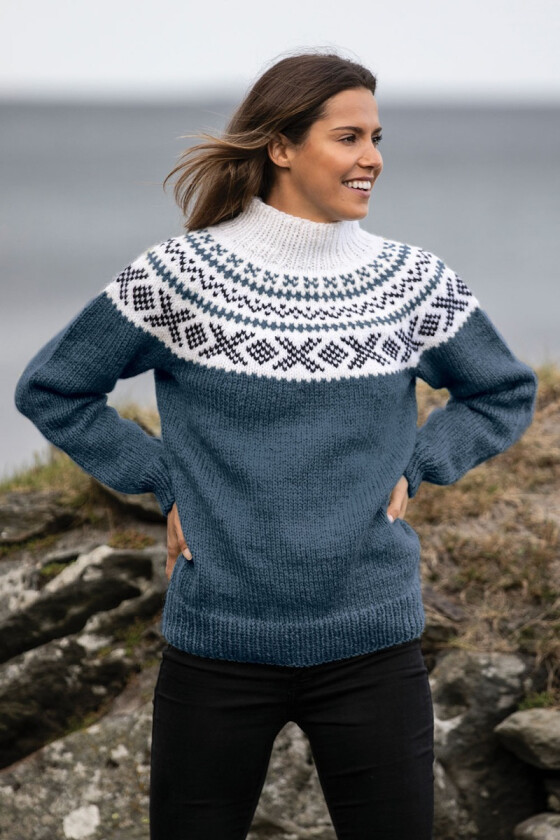 Denimblå Miranda genser - Viking 2134-06G