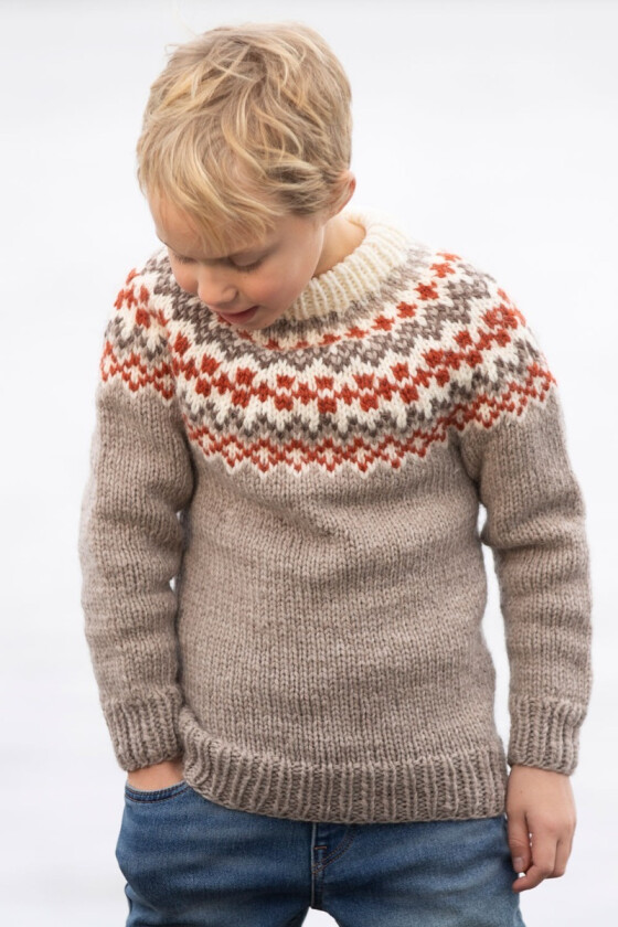 Brekko beige strikkegenser til gutt - Viking 2101-03B