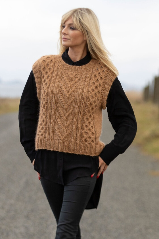 Sammen brun strikkevest Kathrine Sørland - Viking 2035-9b