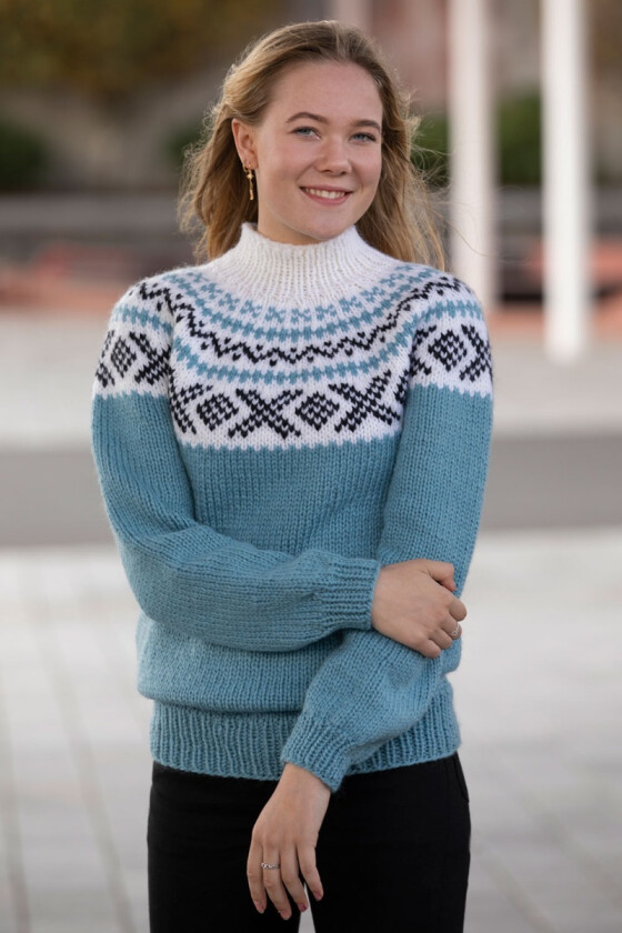 Miranda turkis strikkegenser Team Ingebrigtsen - Viking 2135-02