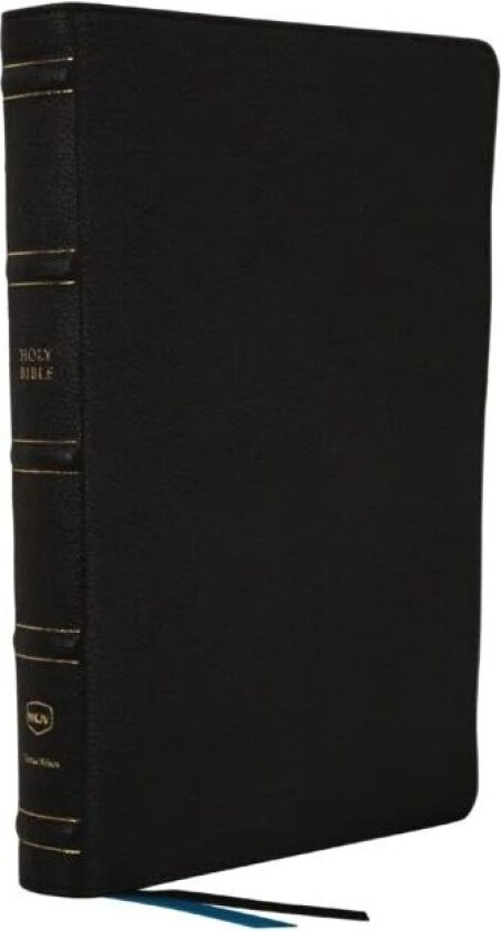 NKJV, Large Print Thinline Reference Bible, Blue Letter, Maclaren Series, Genuine Leather, Black, Co av Thomas Nelson