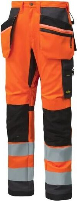 Snickers arbeidsbukse 6230 oransje highvis klasse 2 størrelse 100